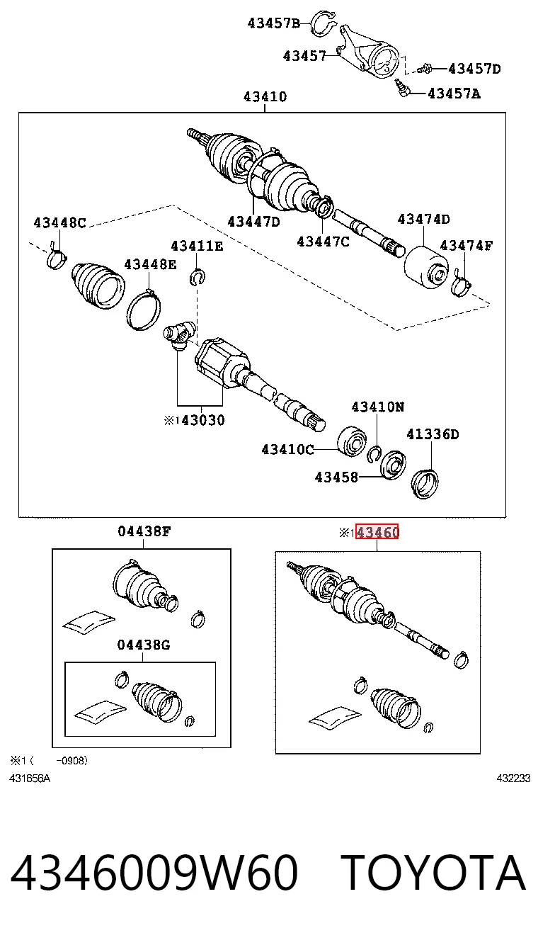 4346009W60 Toyota