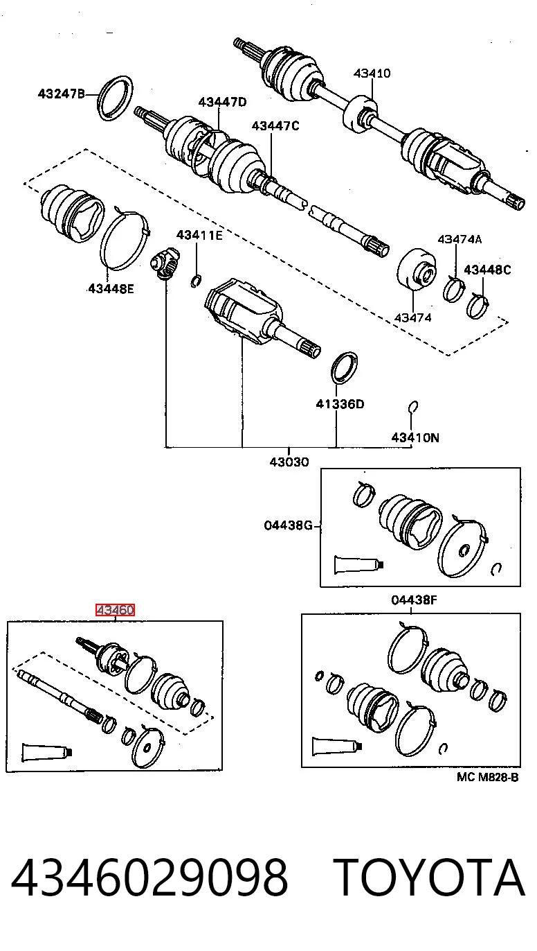 Półoś tylna Toyota Corolla sedana (E11) (1997 - 2001) cena, od 617,96 USD