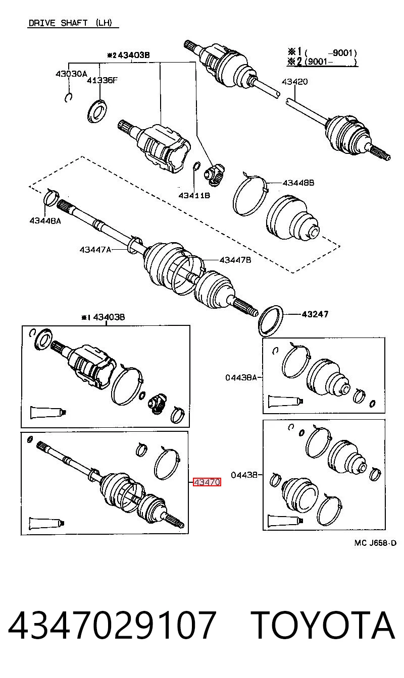 Przegub homokinetyczny przedni zewnętrzny Toyota Corolla sedana (E11) (1997 - 2001) cena, od 38,54 USD