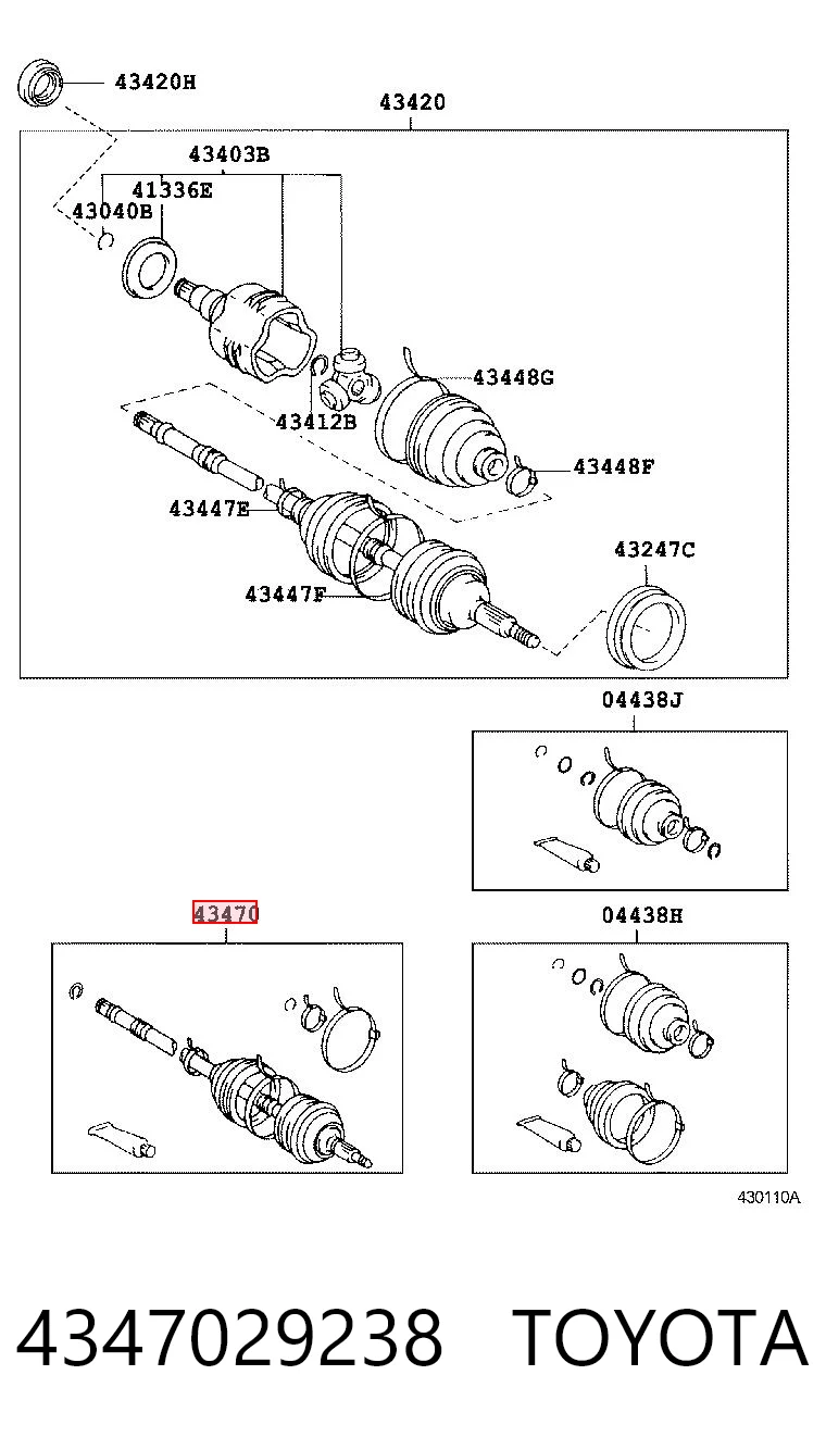 Półoś napędowa przednia prawa do Toyota Carina T19