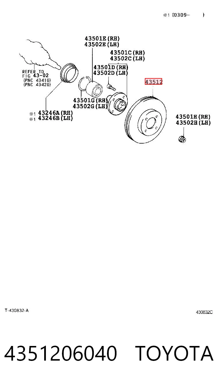 4351206040 Toyota Tarcza hamulcowa przednia