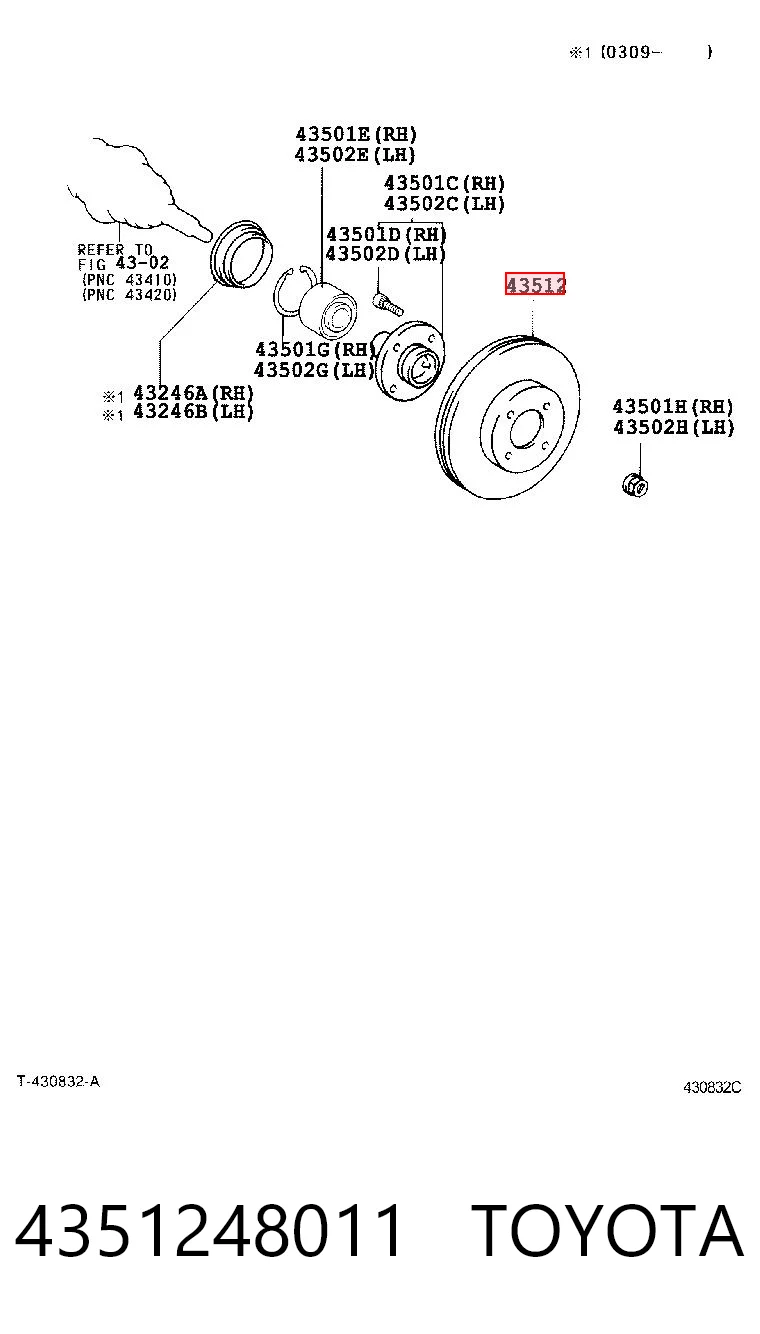 4351248011 Toyota Tarcza hamulcowa przednia