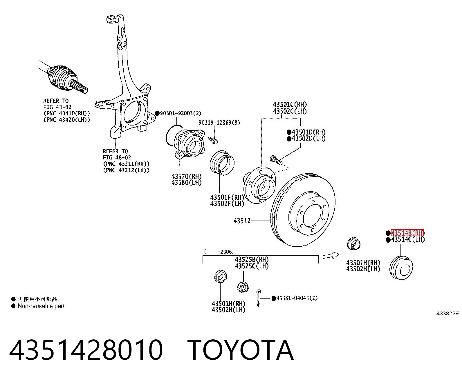4351428010 Toyota Zaślepka piasty