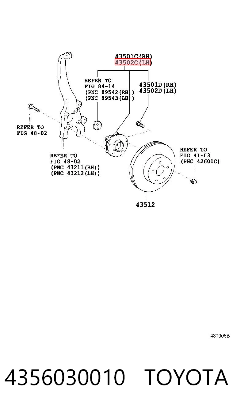 4356030010 Toyota Piasta przednia