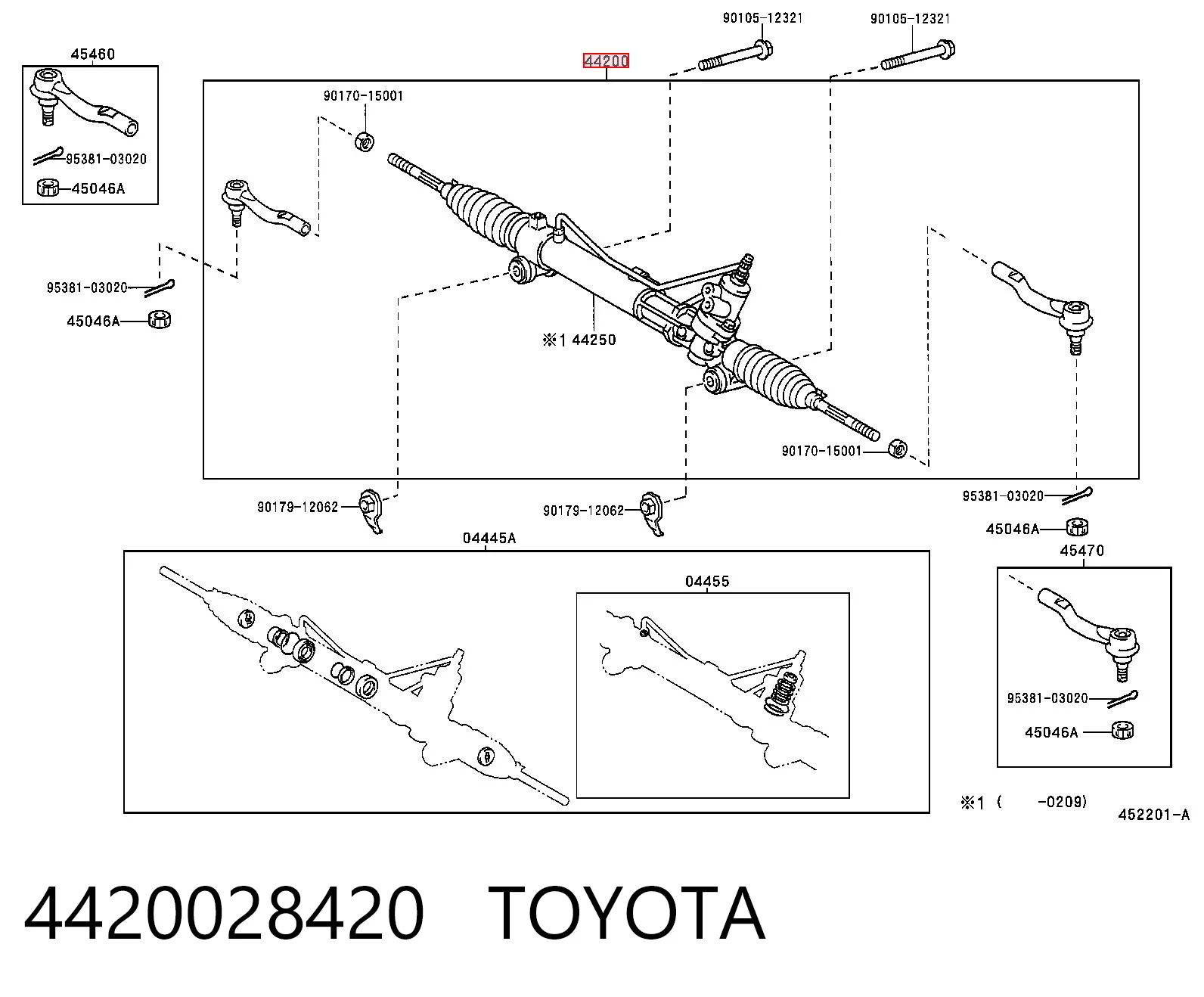 Listwa kierownicza (maglownica) Toyota Previa minivan (ACR3) (2000 - 2006) cena, od 239,62 USD