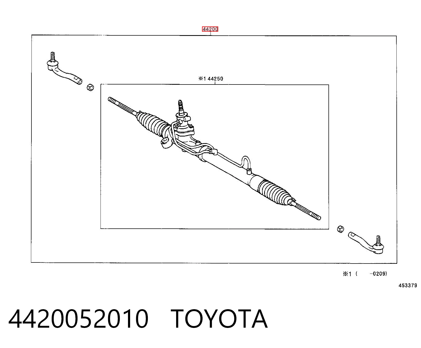 4420052010 Toyota Listwa kierownicza (maglownica)
