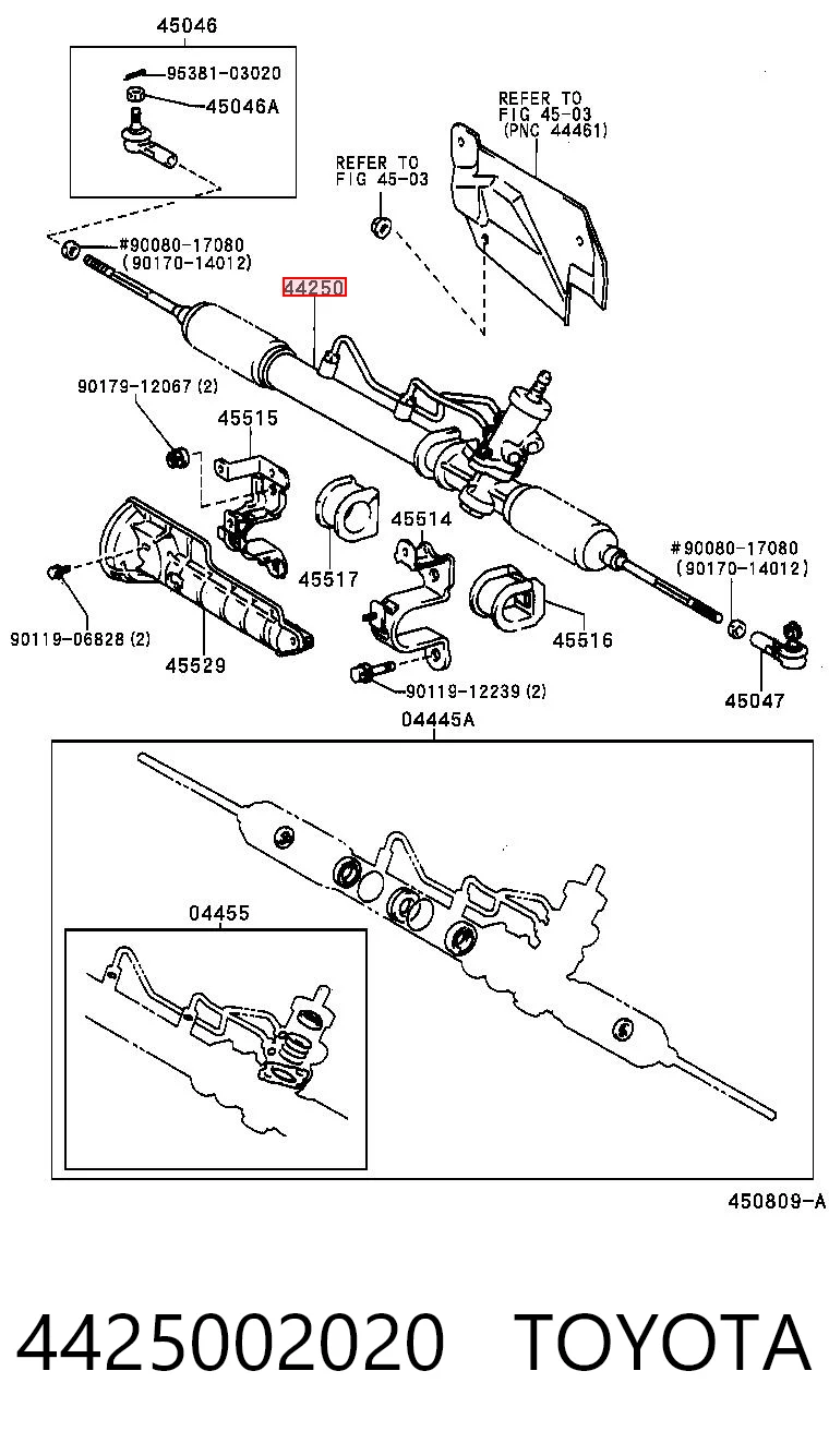 4425002020 Toyota Listwa kierownicza (maglownica)