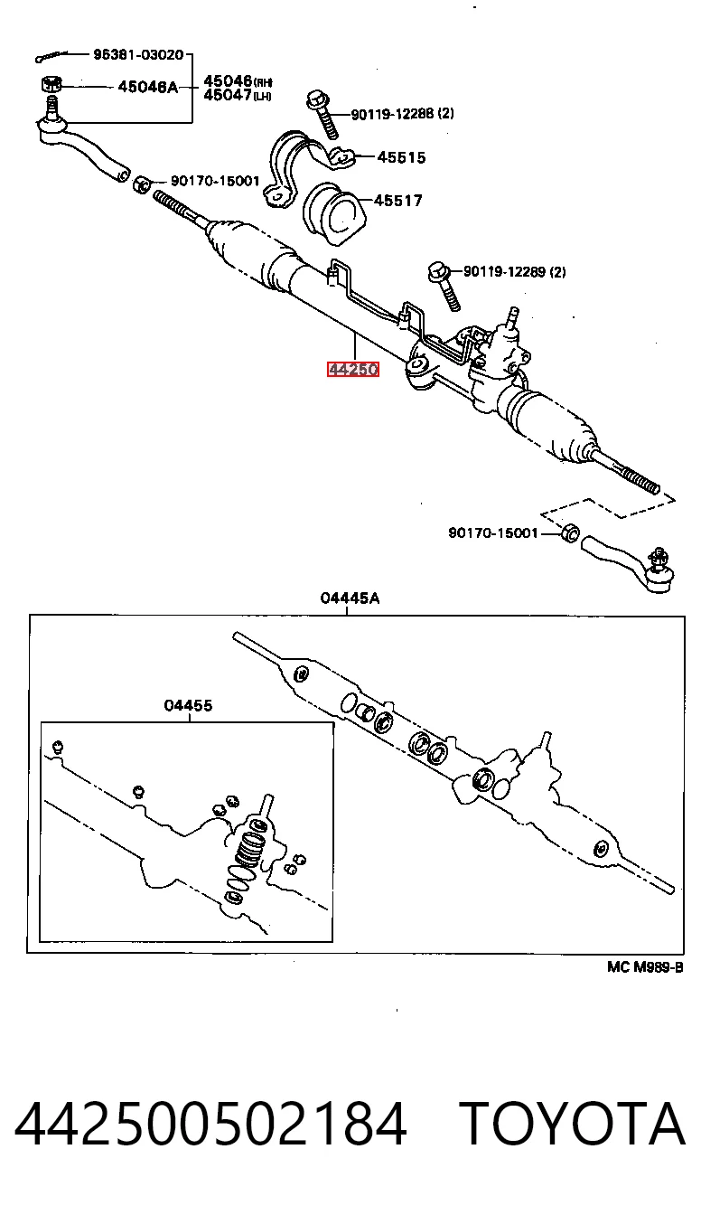 Listwa kierownicza (maglownica) do Toyota Carina E T19