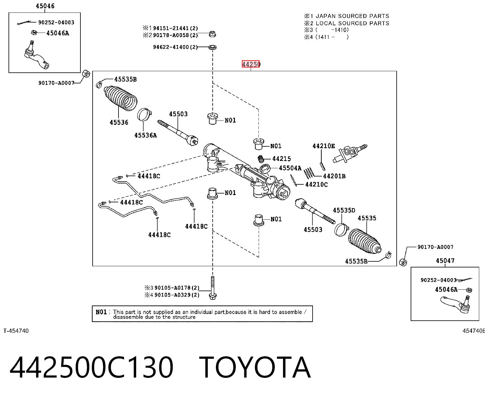 Listwa kierownicza (maglownica) Toyota Tundra 
