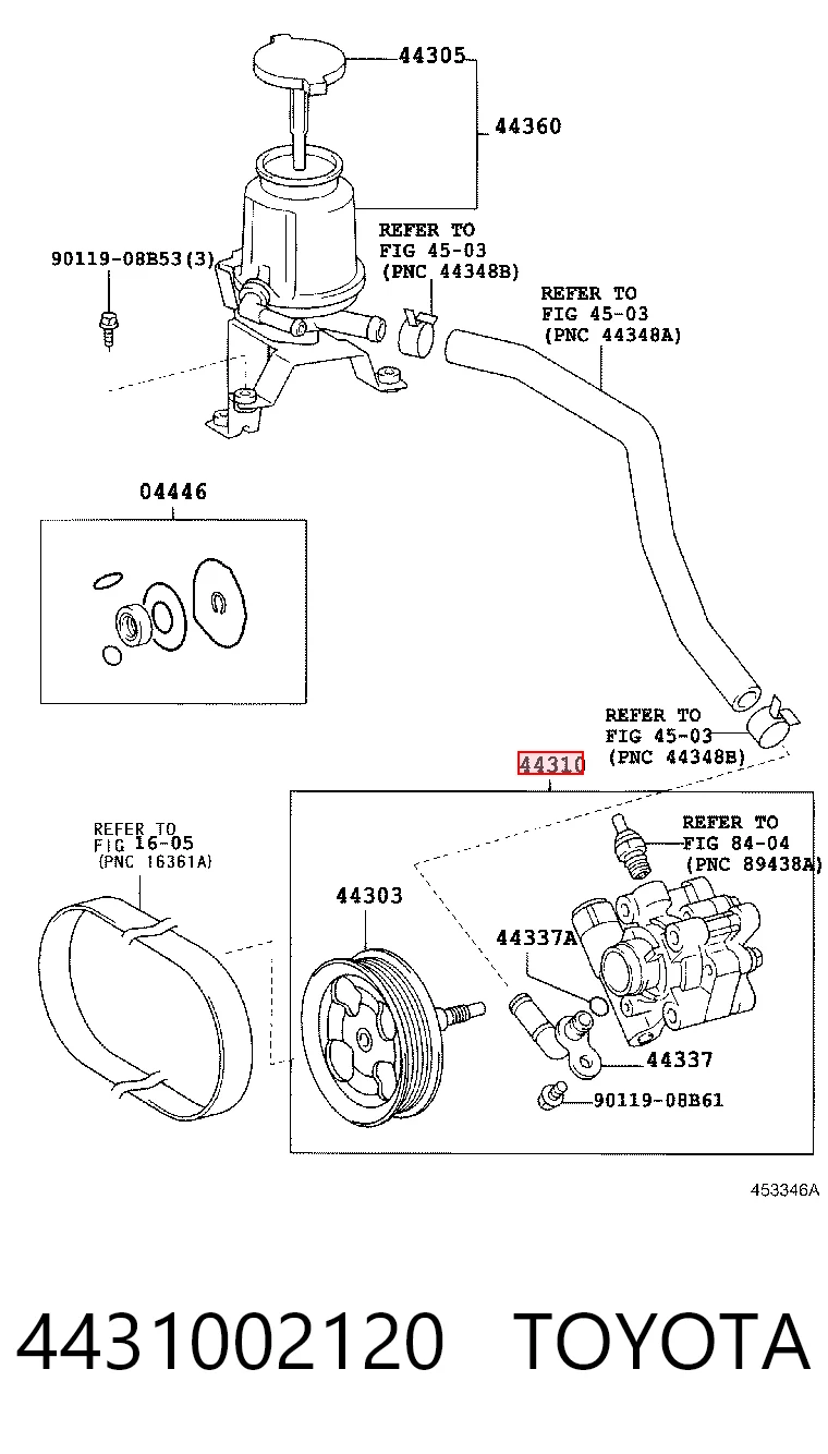 4431002120 Toyota Pompa wspomagania hydraulicznego kierownicy