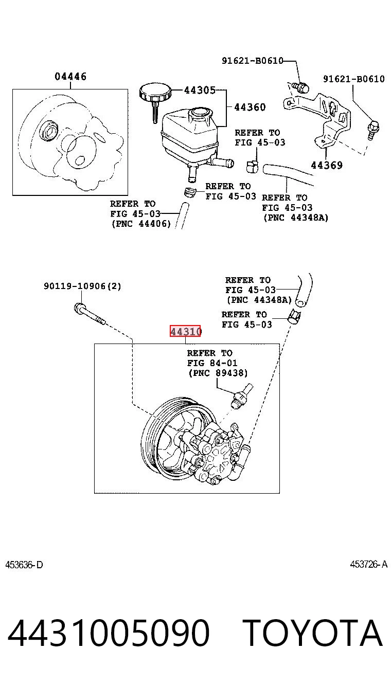 4431005090 Toyota Pompa wspomagania hydraulicznego kierownicy