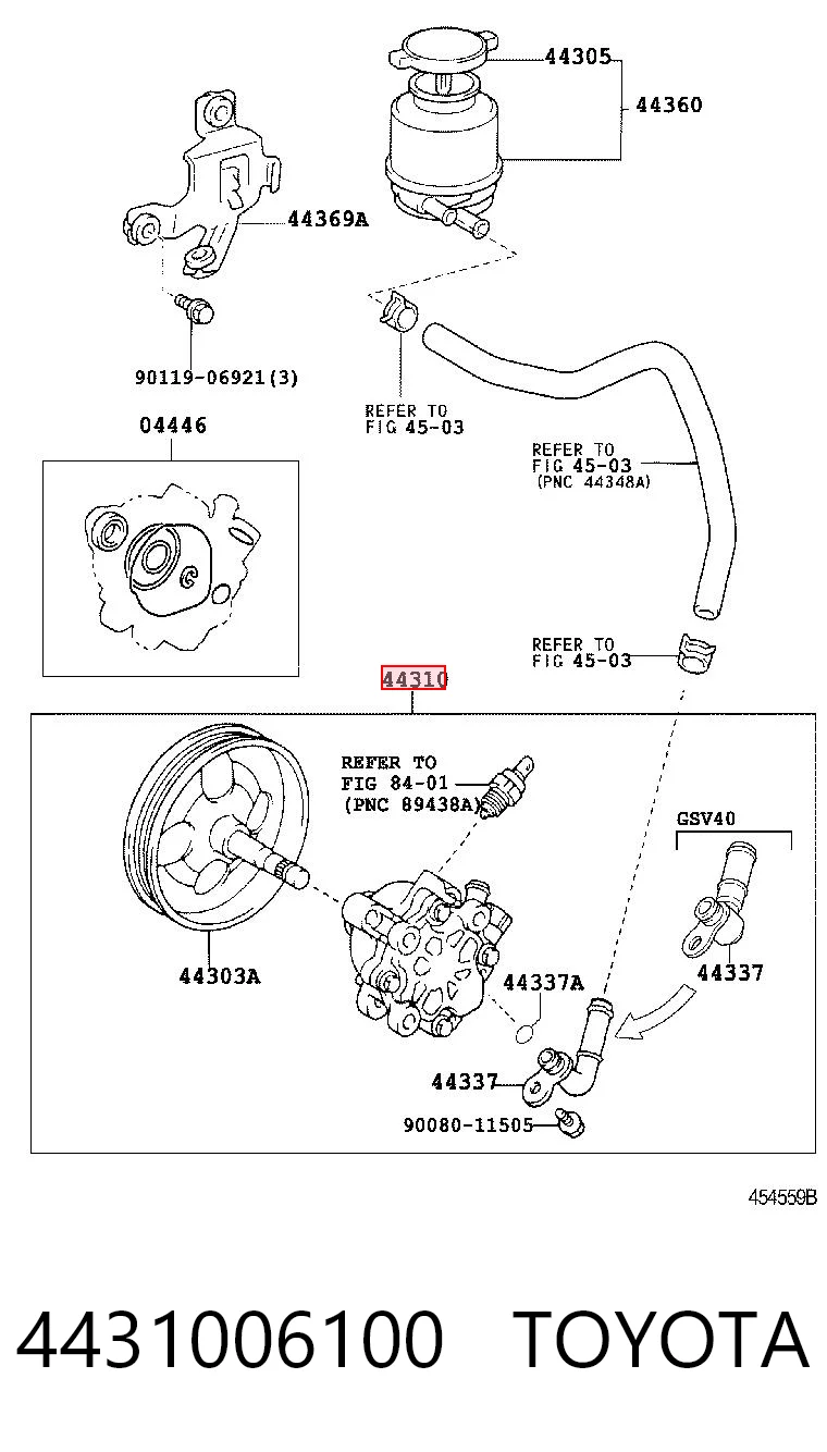 4431006100 Toyota Pompa wspomagania hydraulicznego kierownicy