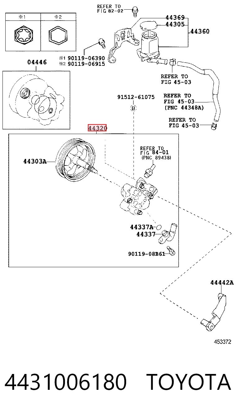 4431006180 Toyota Pompa wspomagania hydraulicznego kierownicy