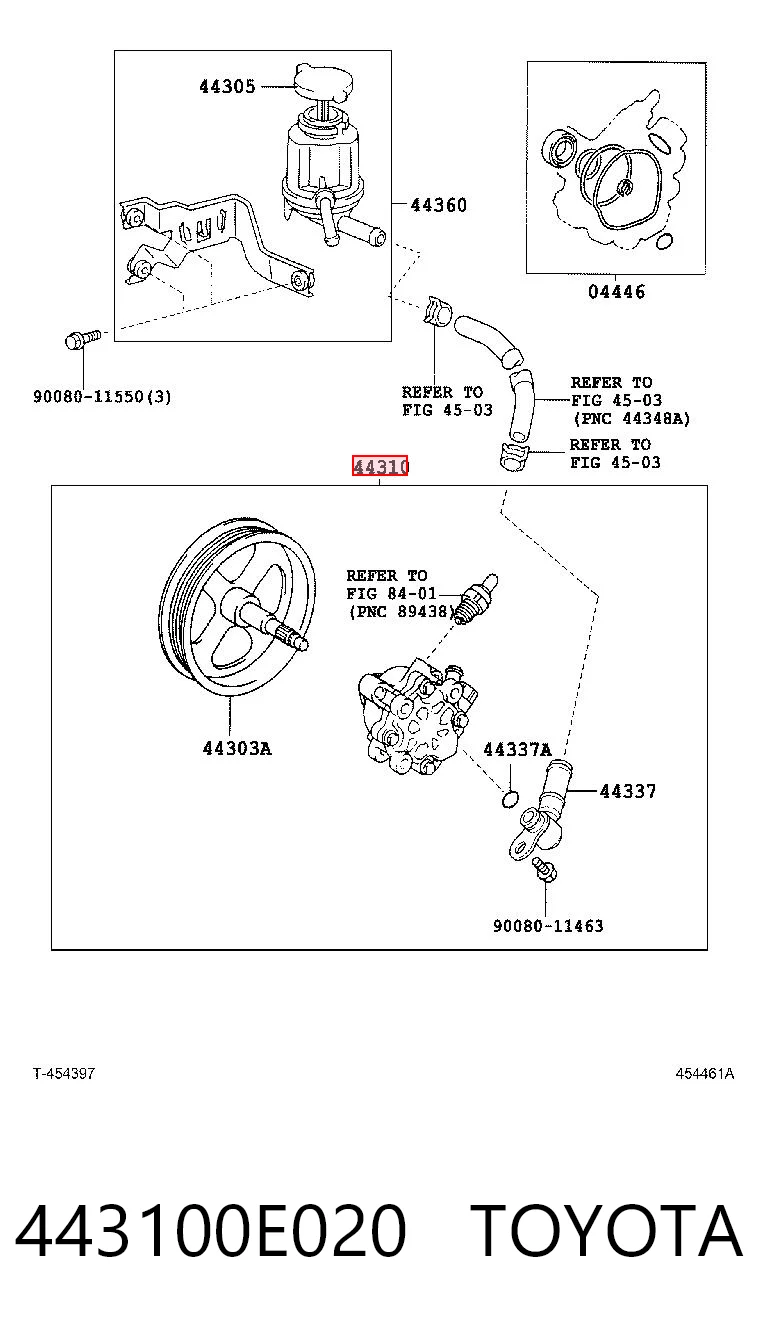 443100E020 Toyota Pompa wspomagania hydraulicznego kierownicy