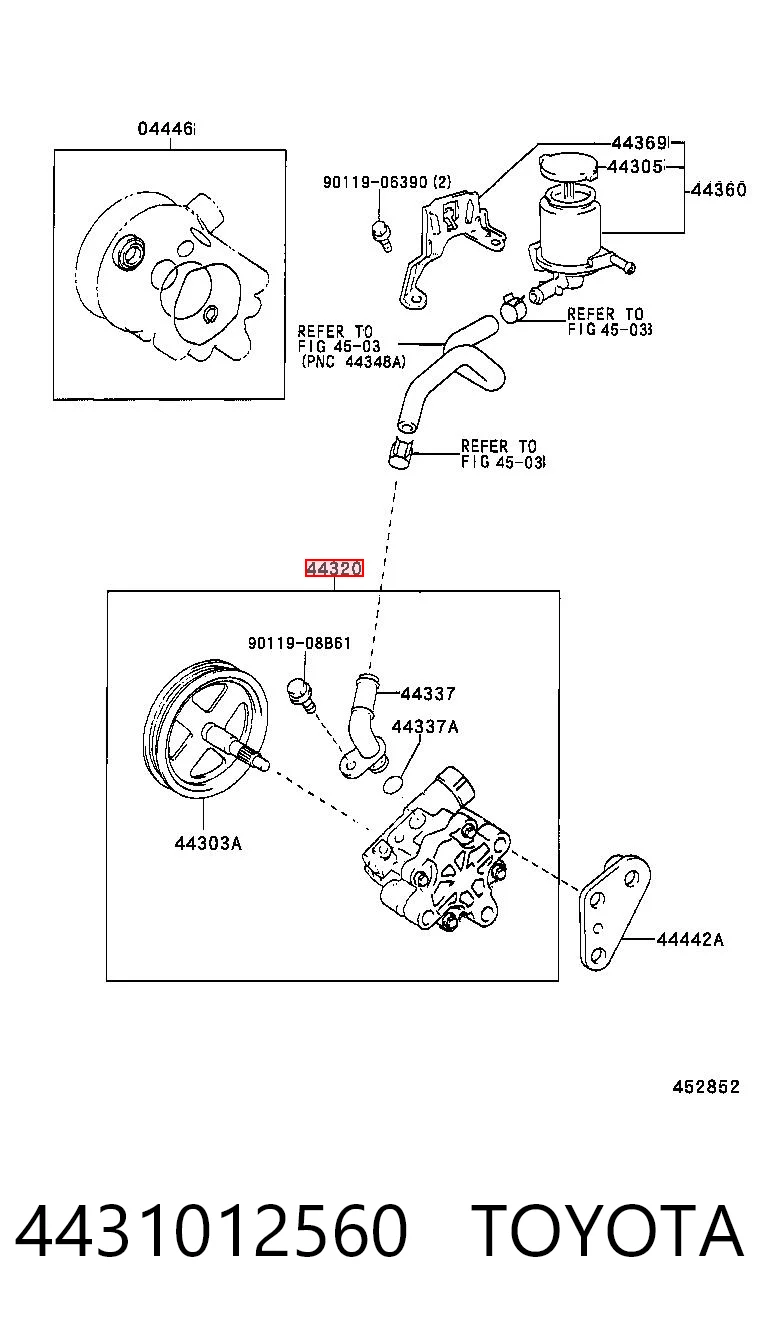 Pompa wspomagania hydraulicznego kierownicy do Toyota Corolla VERSO E12J