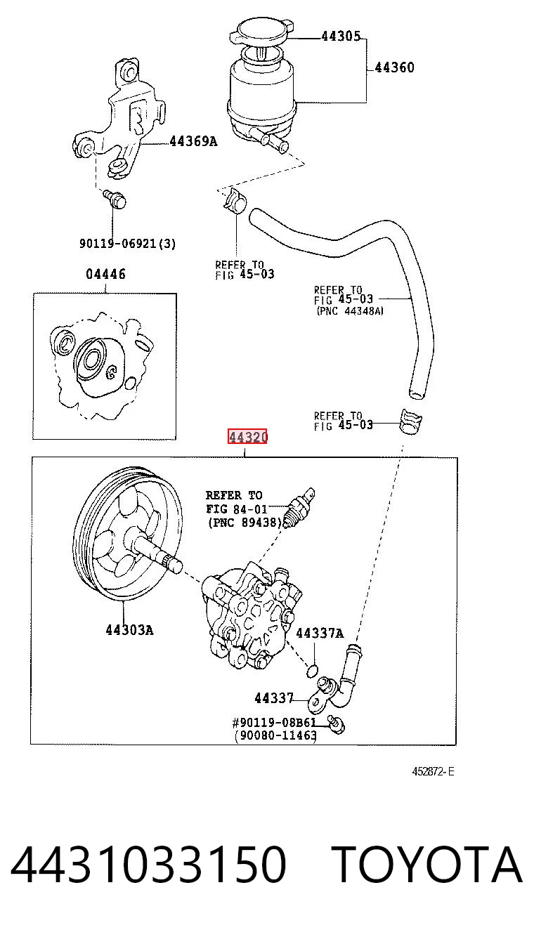 4431033150 Toyota Pompa wspomagania hydraulicznego kierownicy