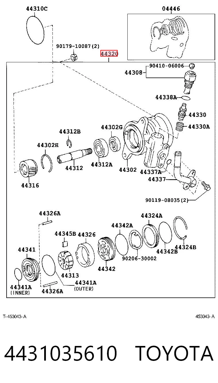 Do koszyka Pompa wspomagania hydraulicznego kierownicy Toyota Land Cruiser  J12