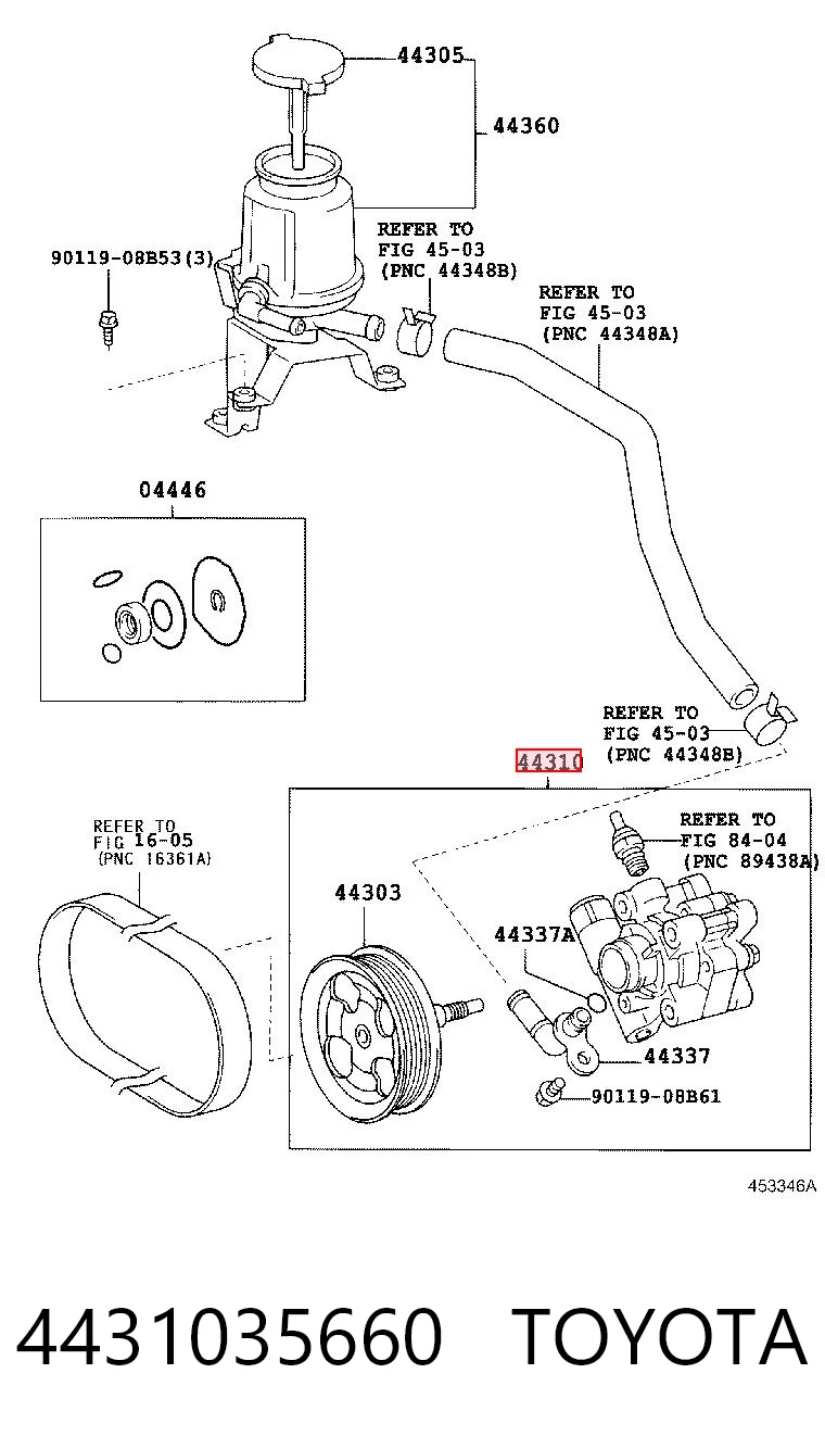 4431035660 Toyota Pompa wspomagania hydraulicznego kierownicy