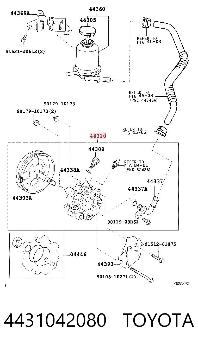 4431042080 Toyota Pompa wspomagania hydraulicznego kierownicy