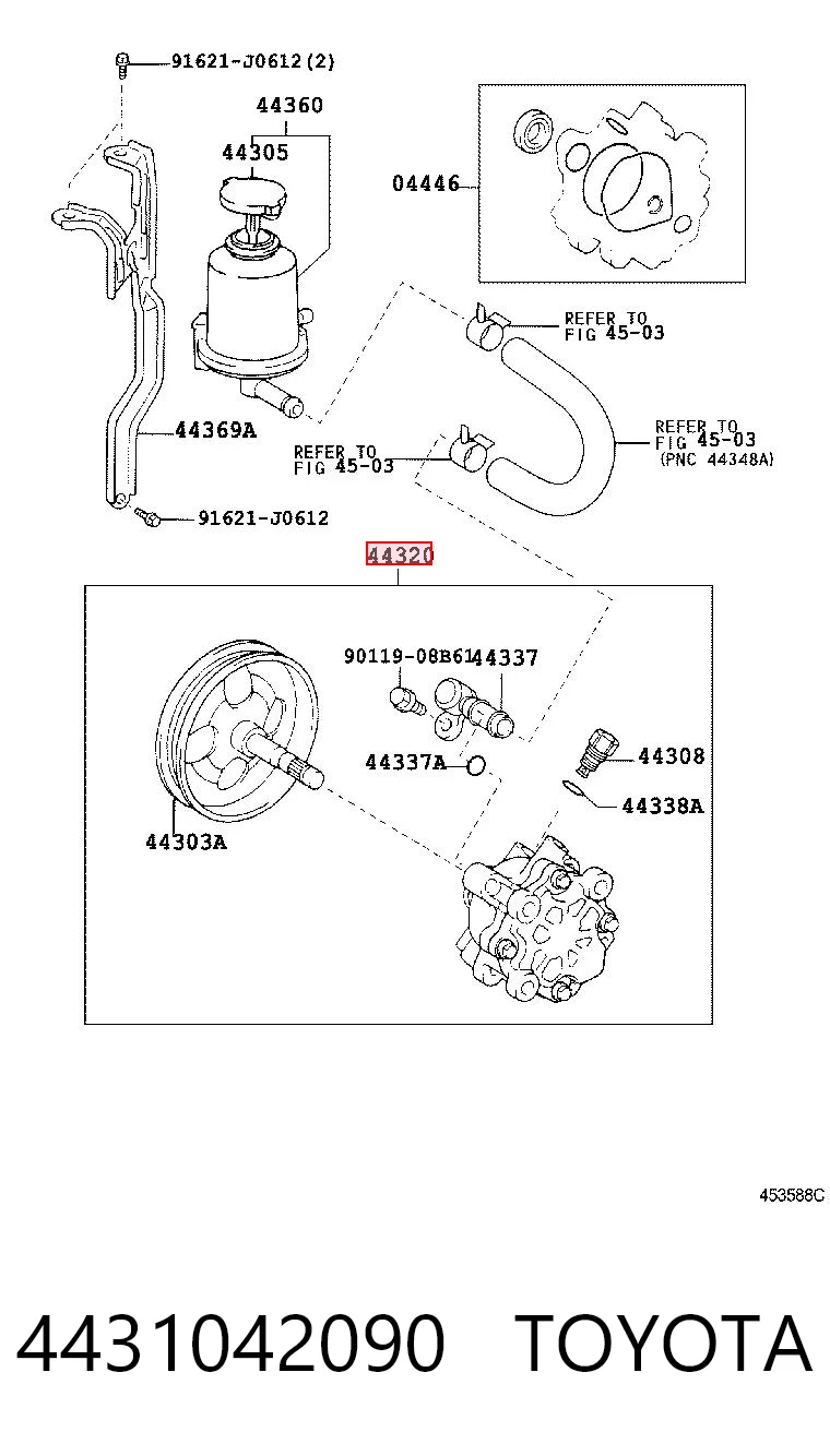 4431042090 Toyota Pompa wspomagania hydraulicznego kierownicy