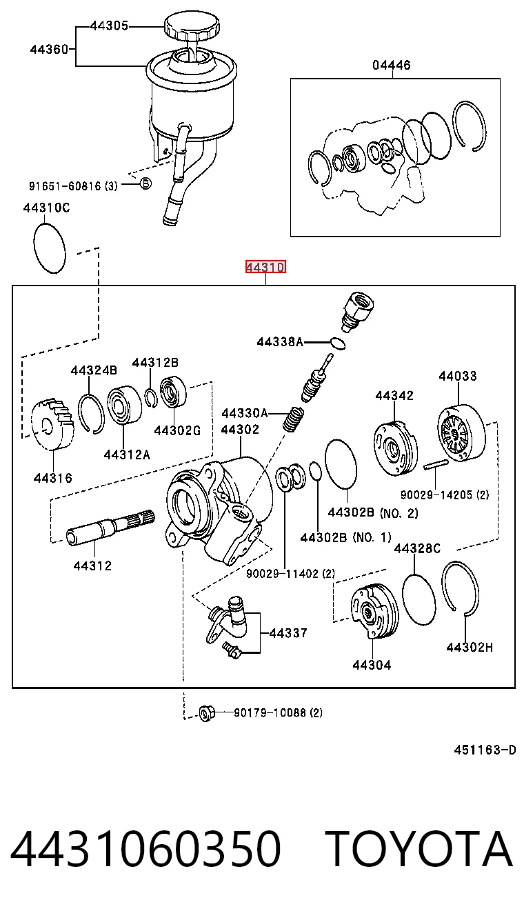 Do koszyka Pompa wspomagania hydraulicznego kierownicy Toyota Land Cruiser 100 J10