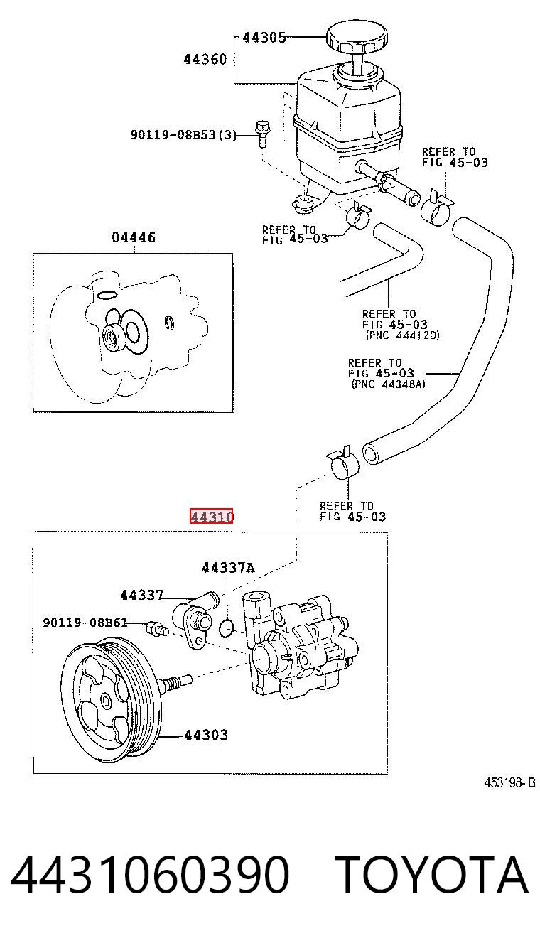 4431060390 Toyota Pompa wspomagania hydraulicznego kierownicy