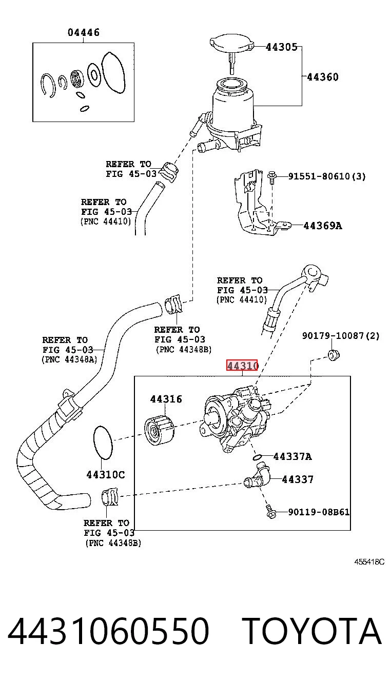 4431060550 Toyota Pompa wspomagania hydraulicznego kierownicy