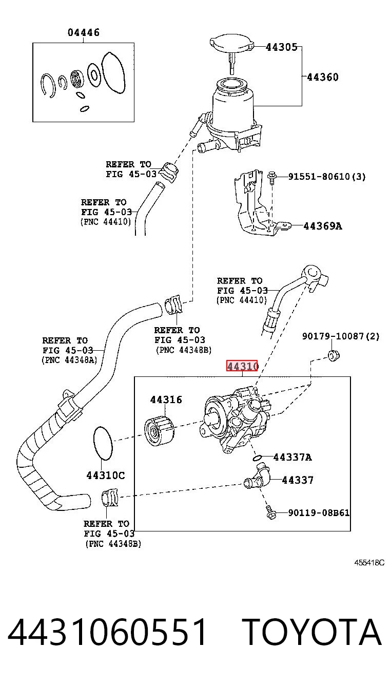 4431060551 Toyota Pompa wspomagania hydraulicznego kierownicy