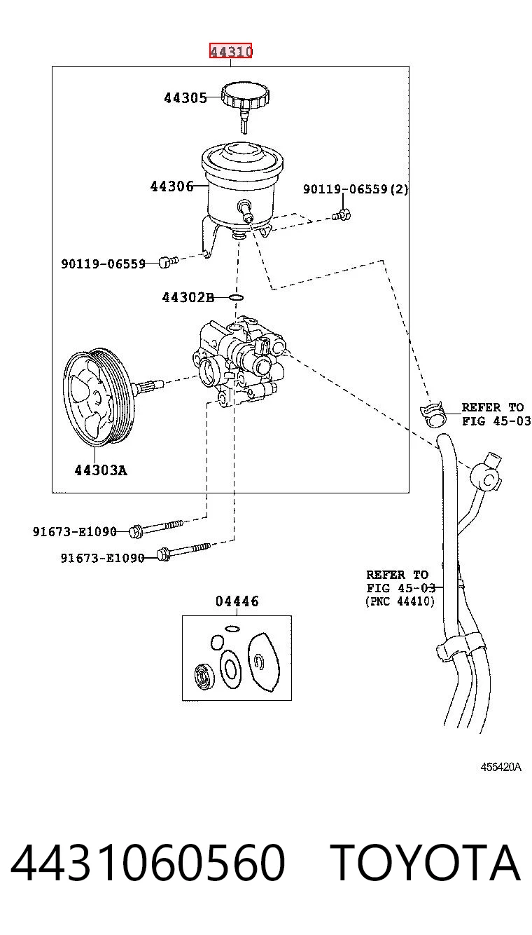 4431060560 Toyota Pompa wspomagania hydraulicznego kierownicy