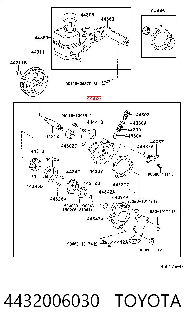 4432006030 Toyota Pompa wspomagania hydraulicznego kierownicy