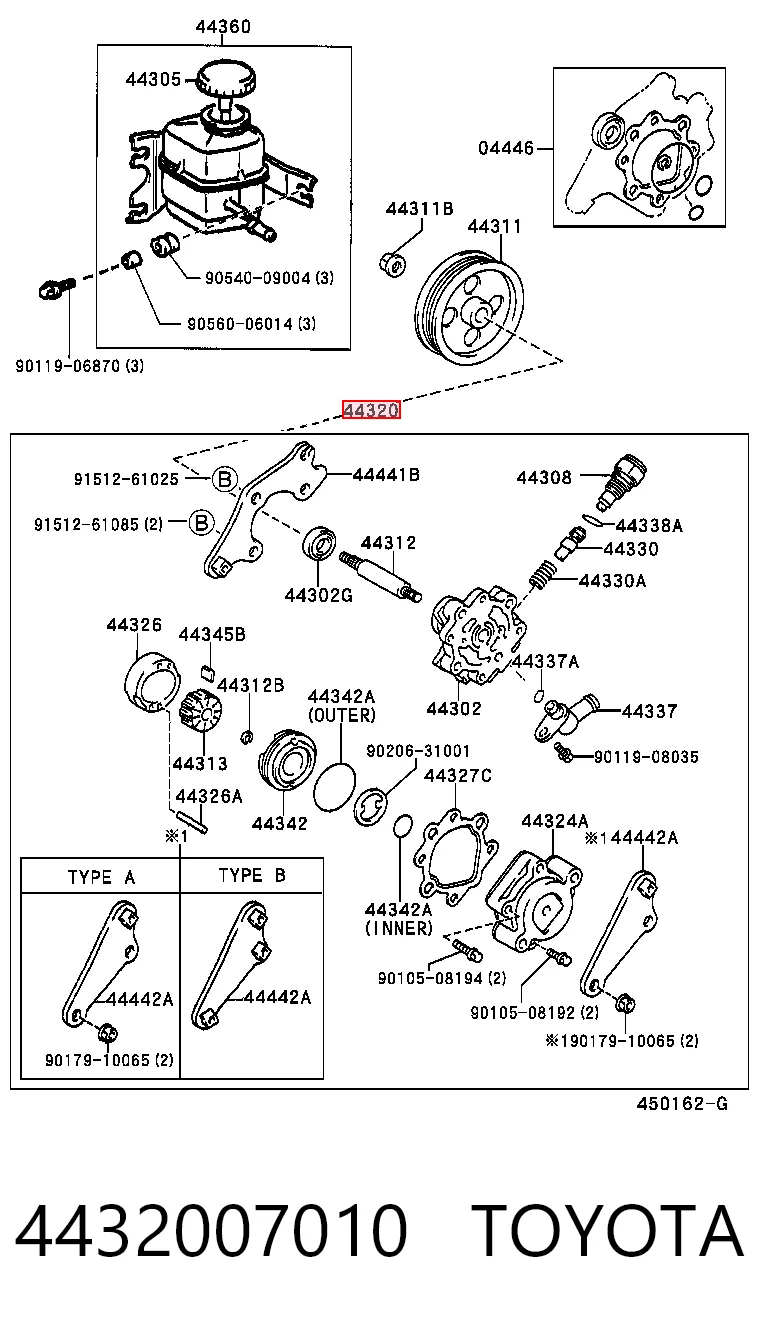 Pompa wspomagania hydraulicznego kierownicy Toyota Camry IV sedana (V20) (1996 - 2001) cena, od 171,48 USD