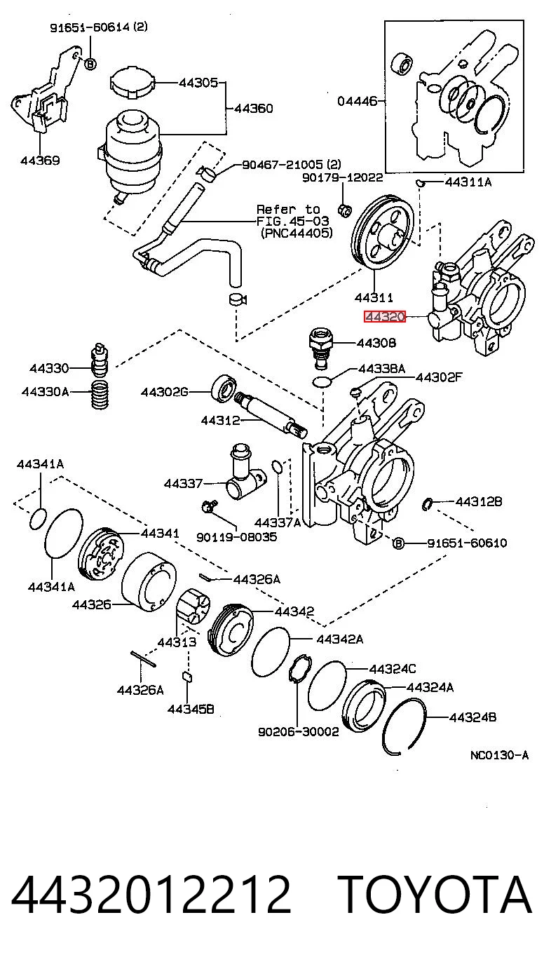 4432012212 Toyota Pompa wspomagania hydraulicznego kierownicy