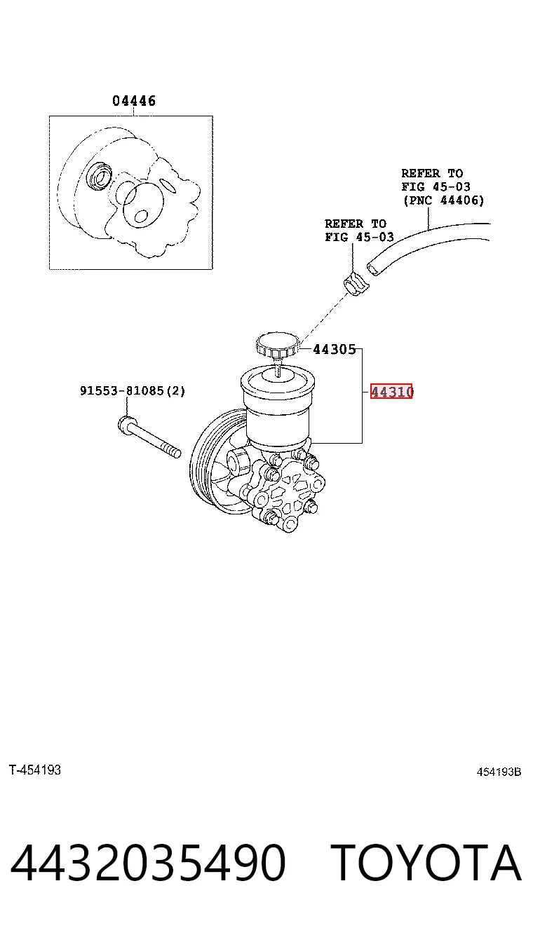 4432035490 Toyota Pompa wspomagania hydraulicznego kierownicy