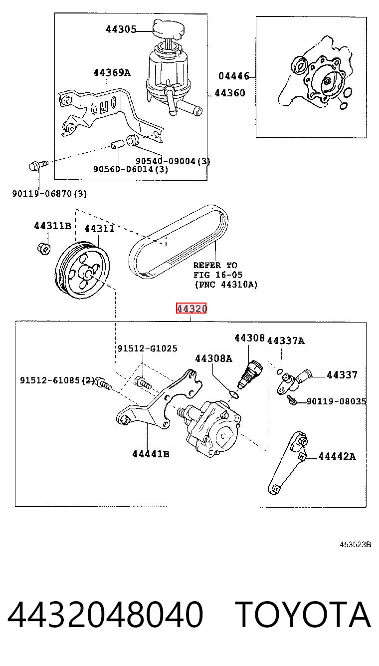 4432048040 Toyota Pompa wspomagania hydraulicznego kierownicy