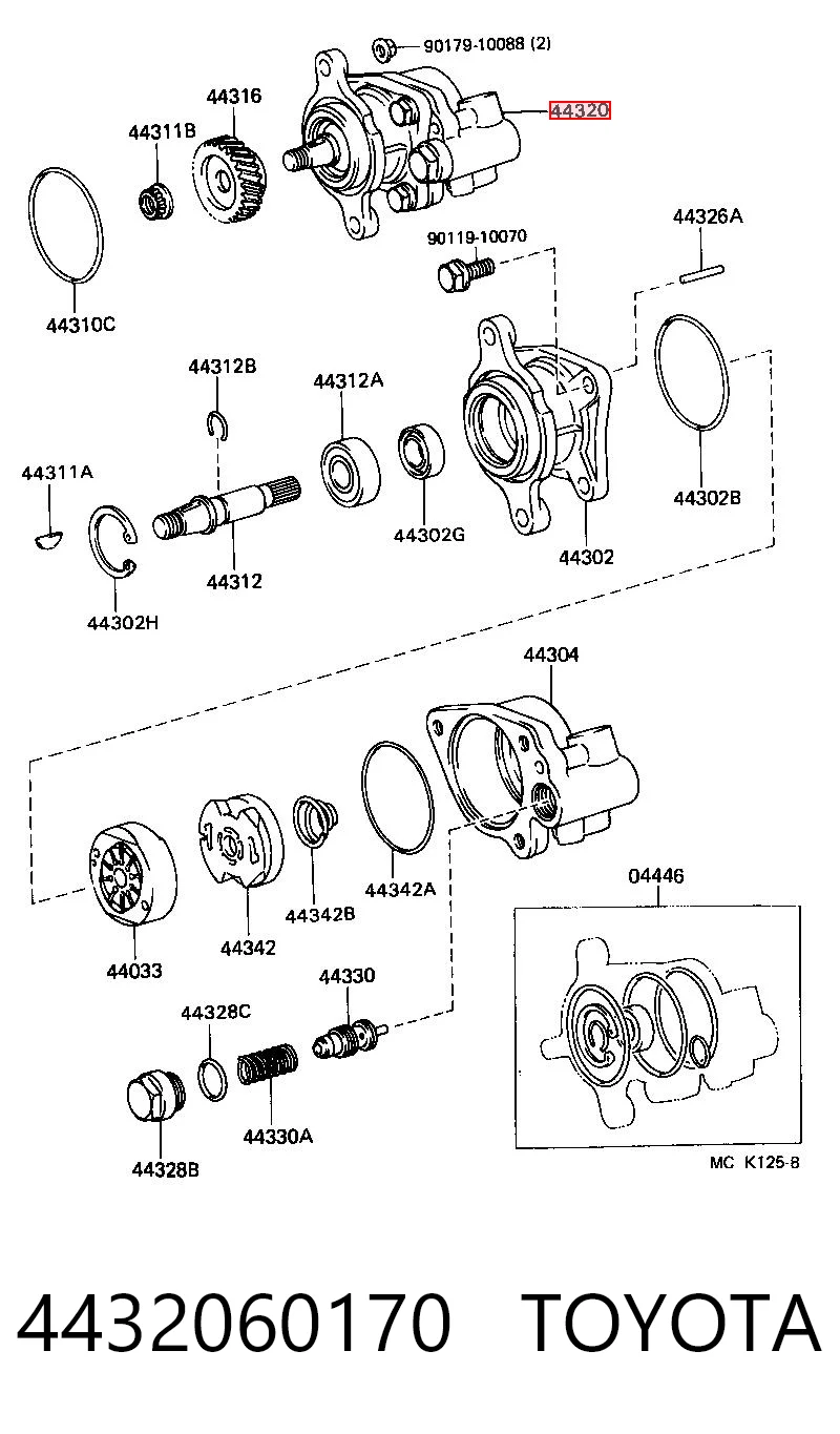 4432060170 Toyota Pompa wspomagania hydraulicznego kierownicy