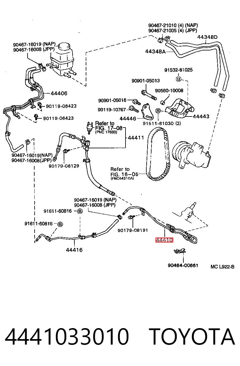 Przewód hydraulicznego układu wspomagania wysokiego ciśnienia, od pompy do maglownicy (mechanizmu) do Toyota Camry IV V20