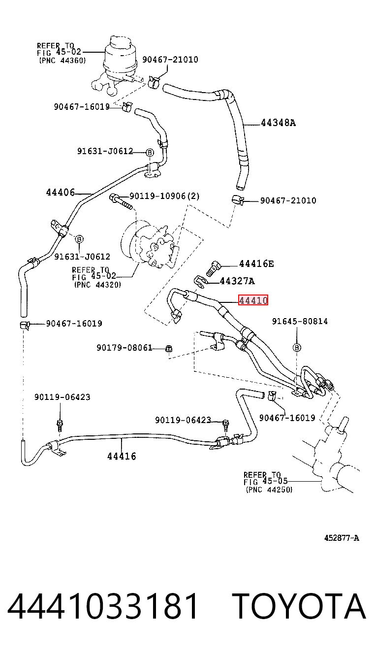  Przewód hydraulicznego układu wspomagania wysokiego ciśnienia, od pompy do maglownicy (mechanizmu) Toyota Camry 5