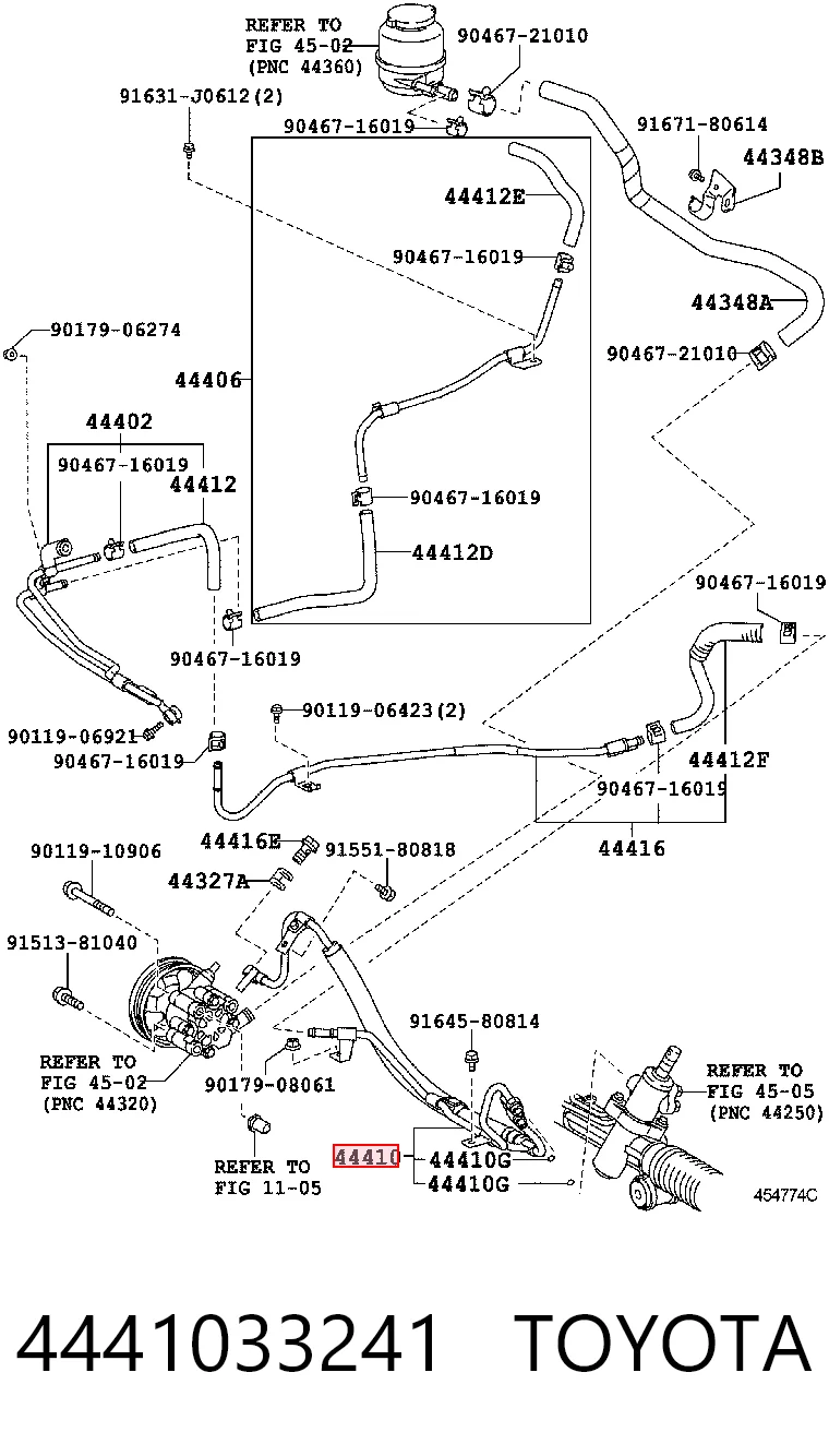  Przewód hydraulicznego układu wspomagania wysokiego ciśnienia, od pompy do maglownicy (mechanizmu) Toyota Camry 6