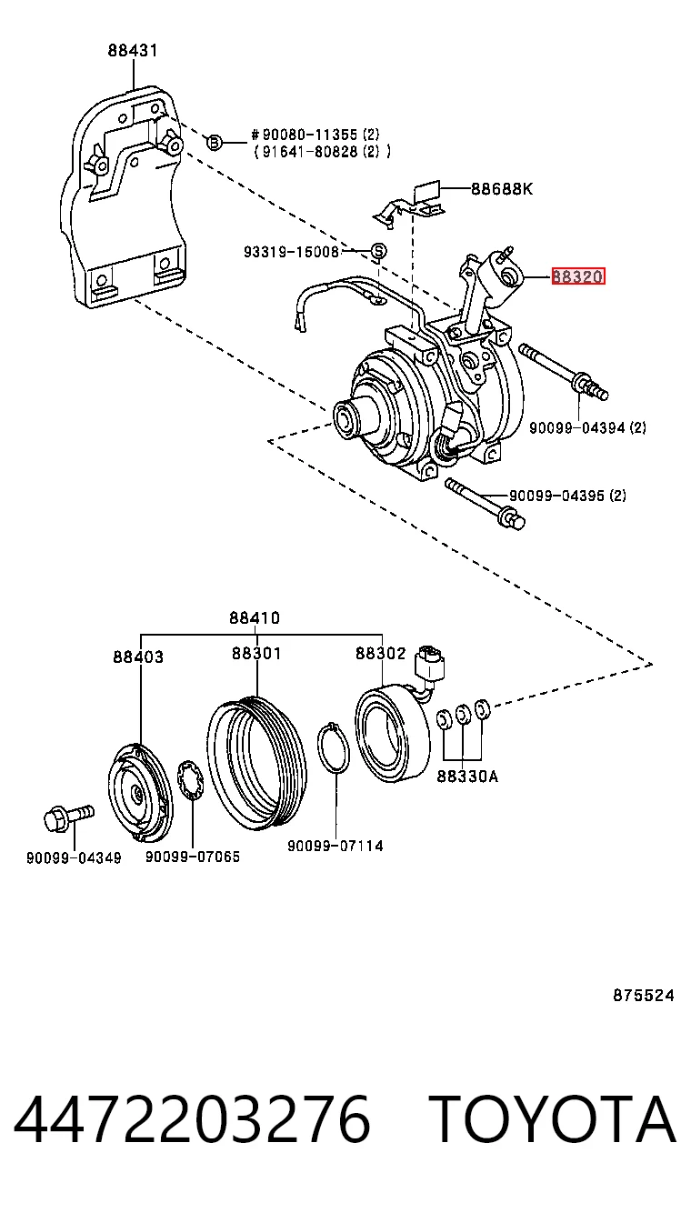 4472203276 Toyota Sprężarka klimatyzacji