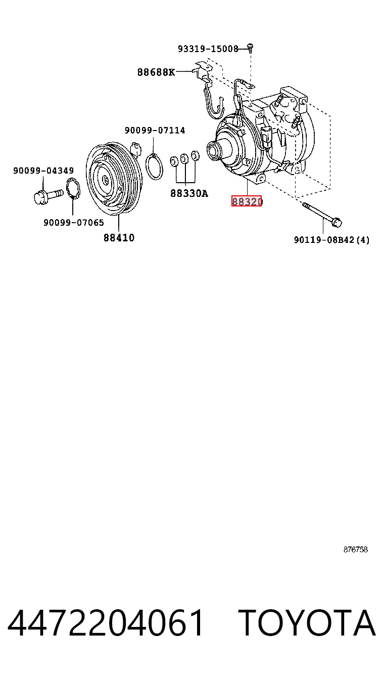 4472204061 Toyota Sprężarka klimatyzacji