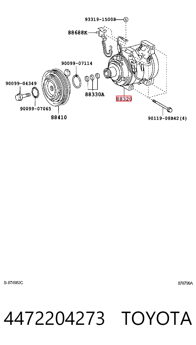 4472204273 Toyota Sprężarka klimatyzacji