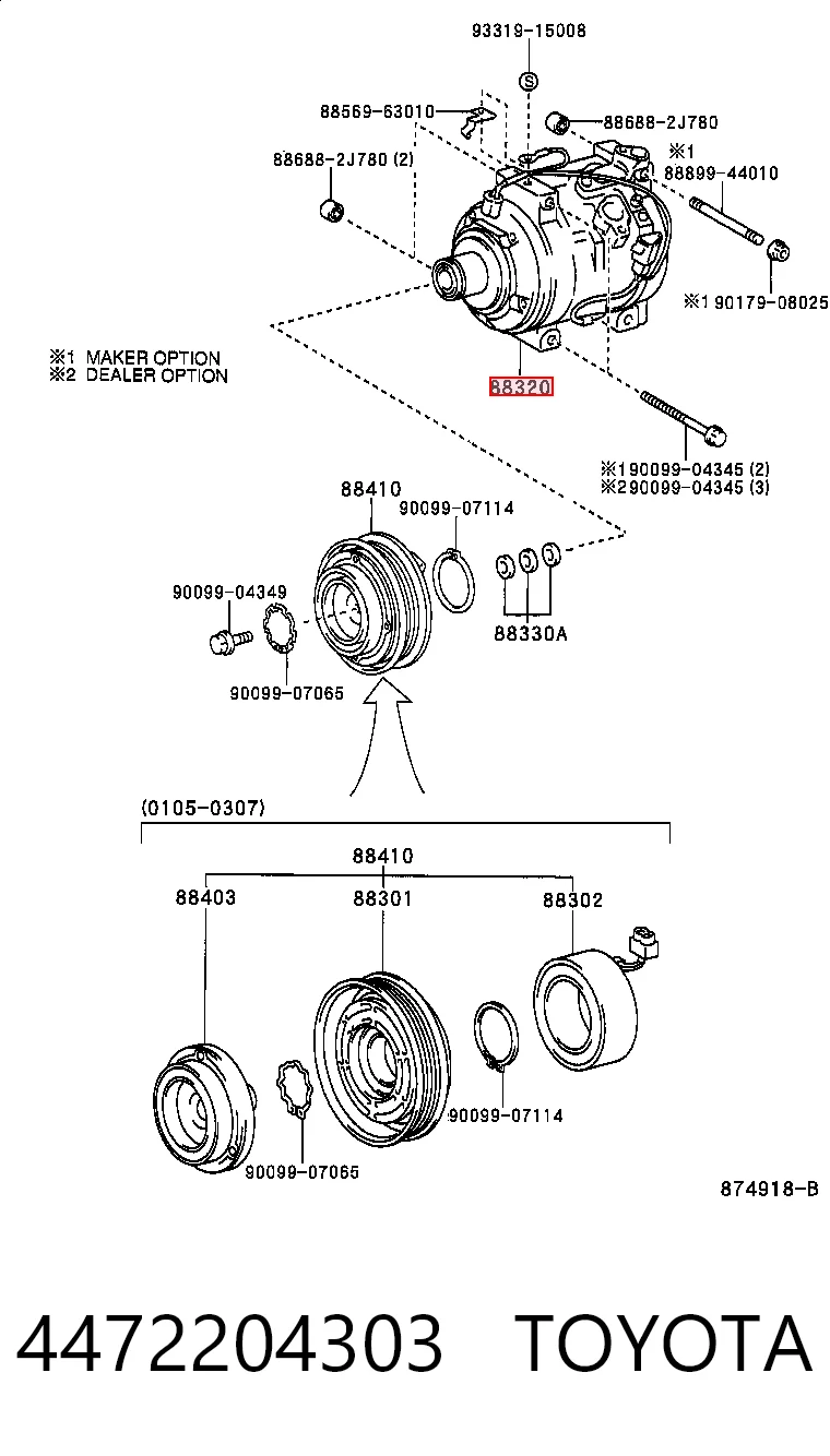 4472204303 Toyota Sprężarka klimatyzacji