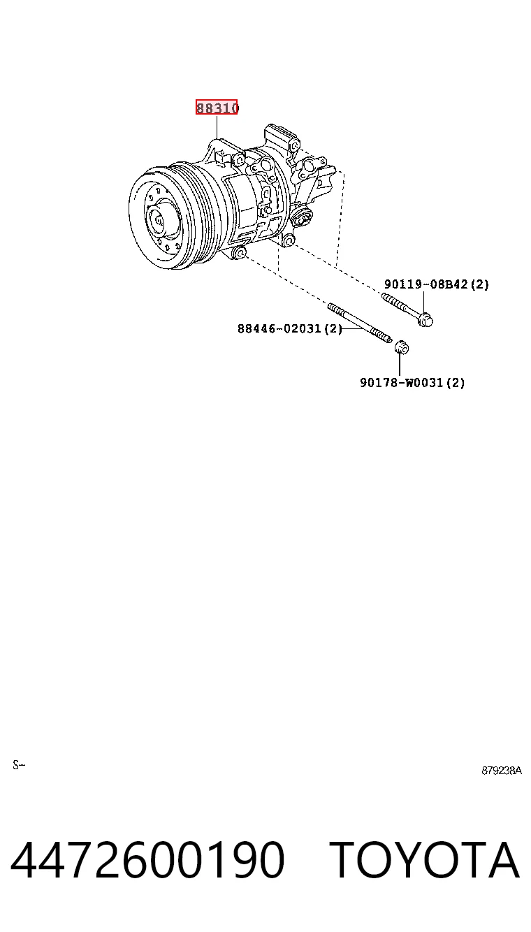4472600190 Toyota Sprężarka klimatyzacji