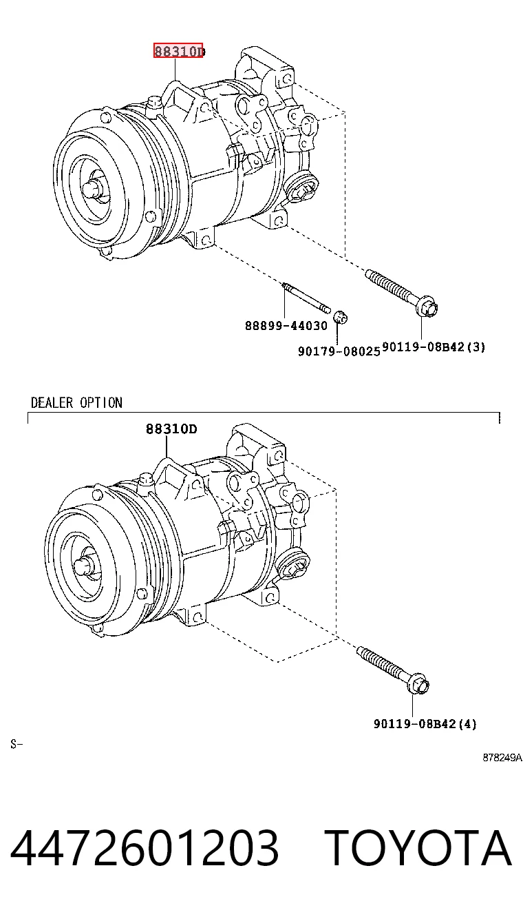 4472601203 Toyota Sprężarka klimatyzacji
