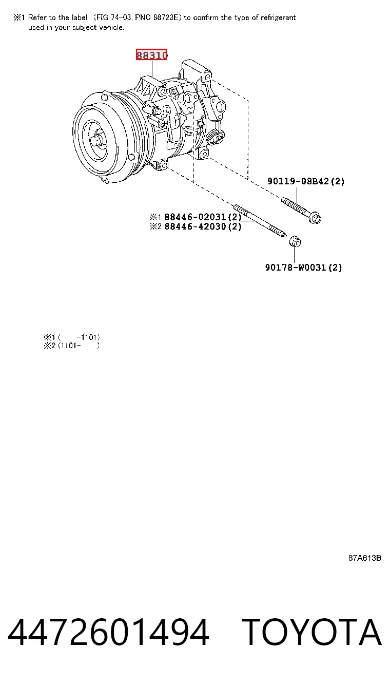 4472601494 Toyota Sprężarka klimatyzacji