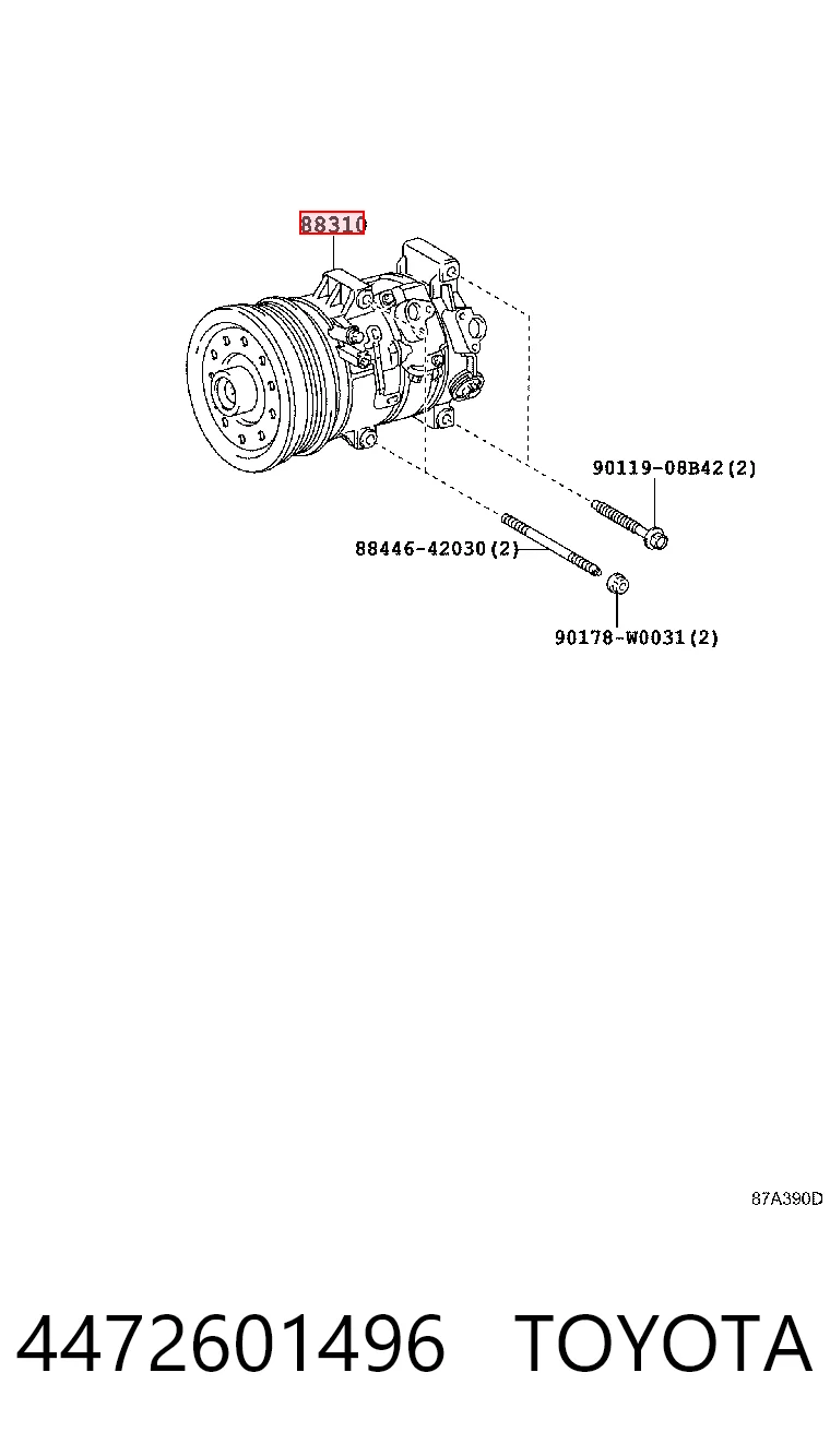 4472601496 Toyota Sprężarka klimatyzacji