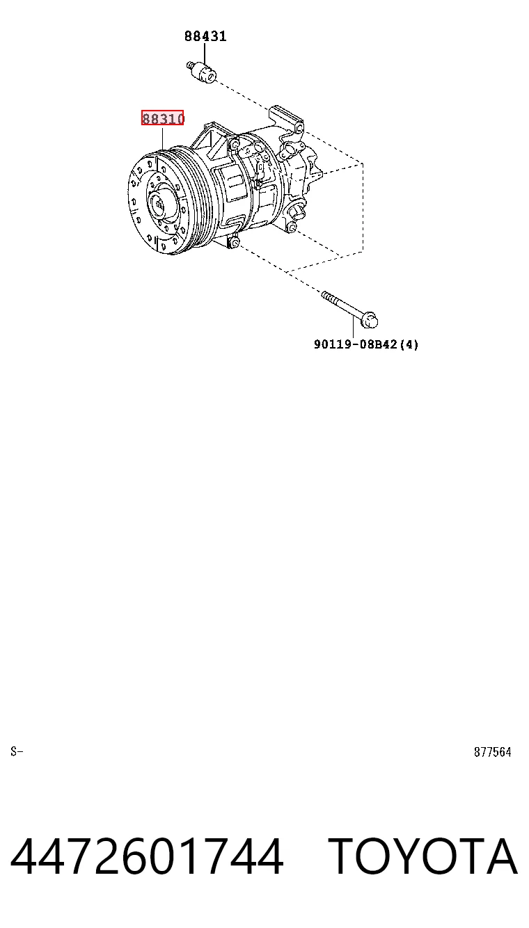 4472601744 Toyota Sprężarka klimatyzacji