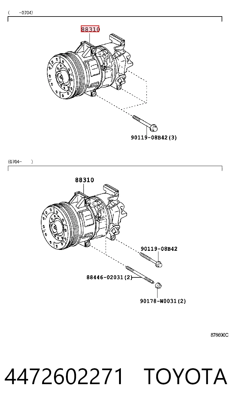 4472602271 Toyota Sprężarka klimatyzacji