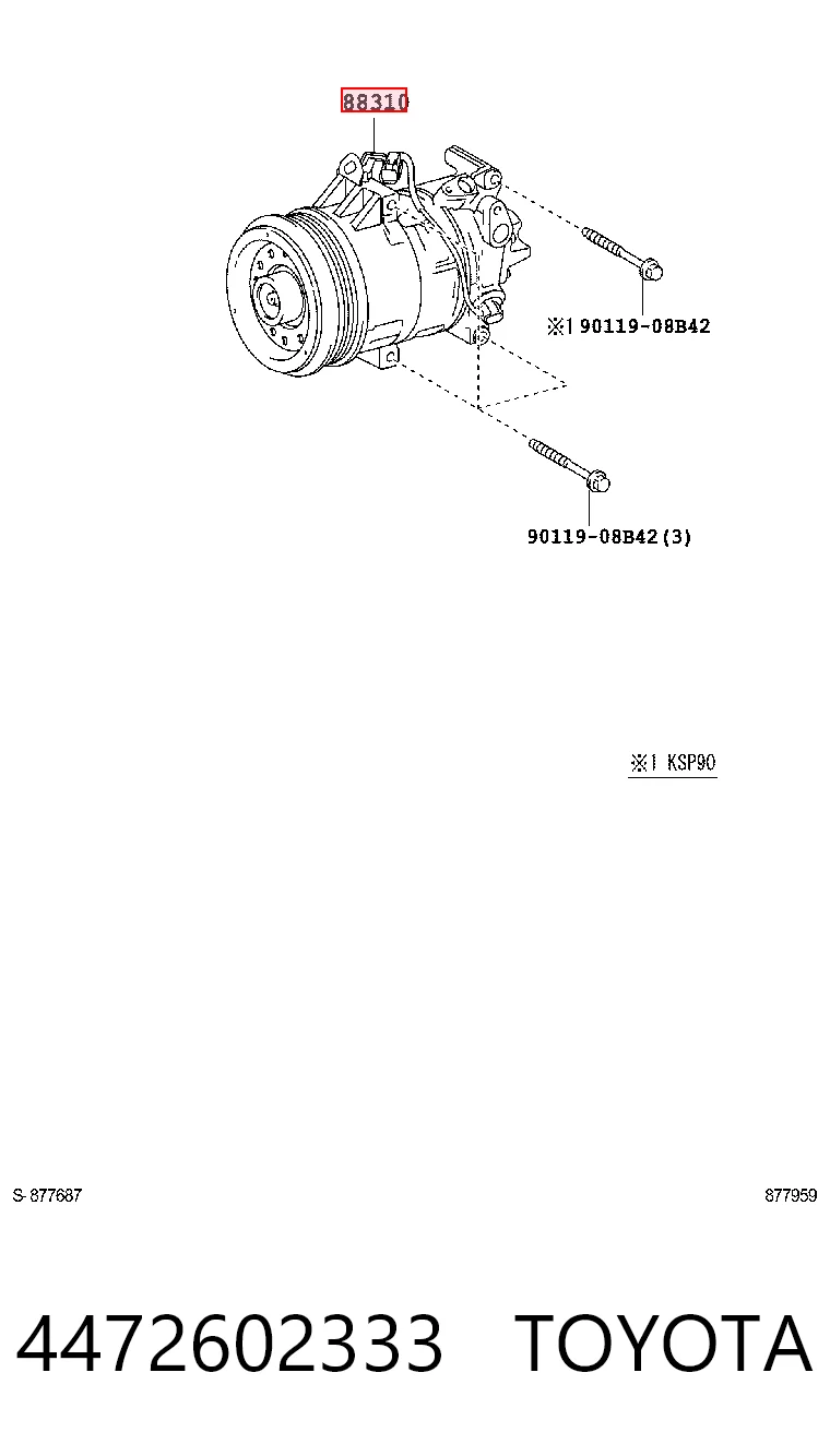 Sprężarka klimatyzacji 883100D330 VAG