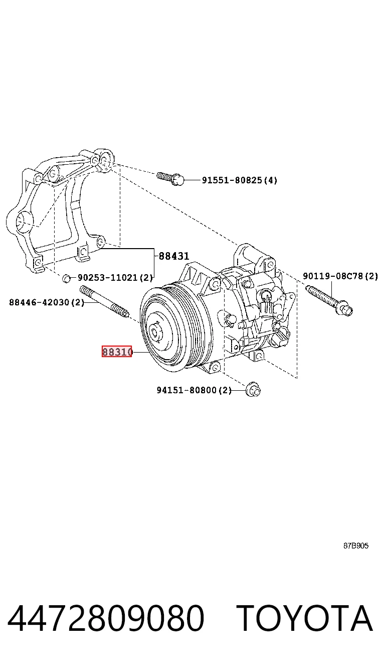 4472809080 Toyota Sprężarka klimatyzacji